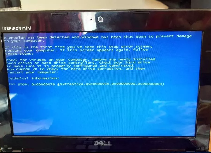 Dell Error Screen
