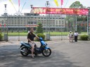 Me and my bike in front of Reunification Palace the former seat of government of South Vietnam